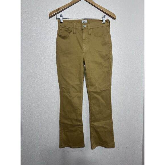 J.Crew 9" Billie Demi Boot Crop Jeans Women's Size 24 Mustard Cotton Blend - Picture 1 of 10